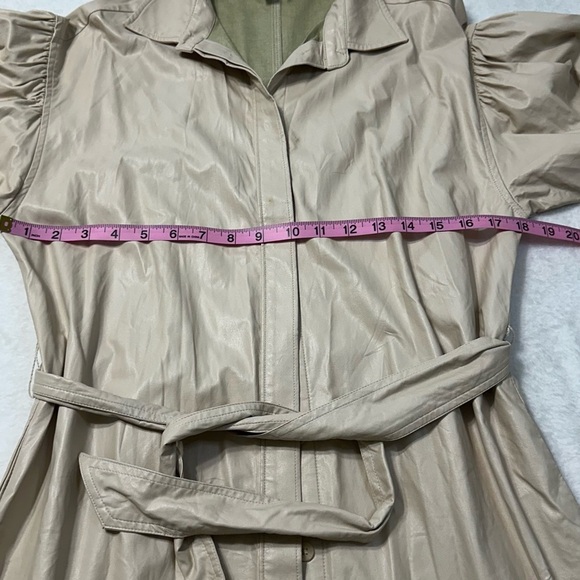 Prologue Cream Faux Leather Puff Poet Sleeve Button Duster Jacket /Dress - Picture 6 of 16